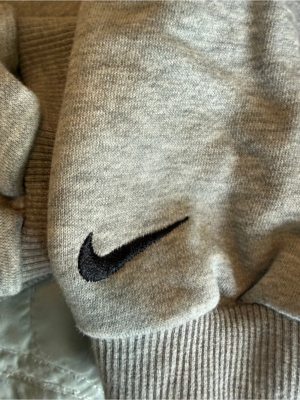Nike Gray Hoodie with Floral Oval Logo
